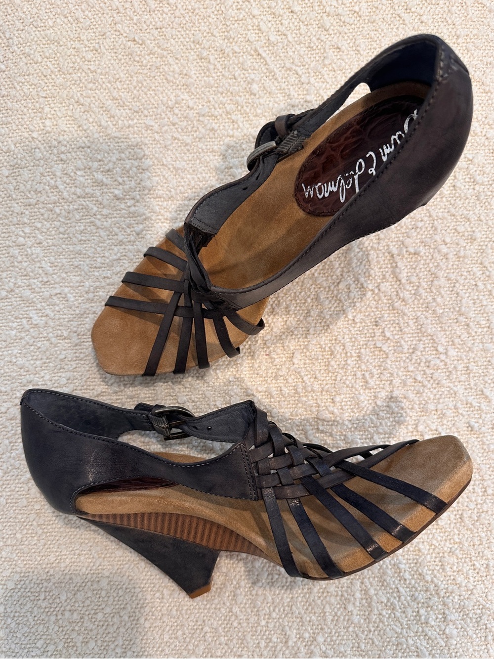 Sam Edelman Sahara Graphite Leather Strappy Heel Sandals l Women’s Size 11